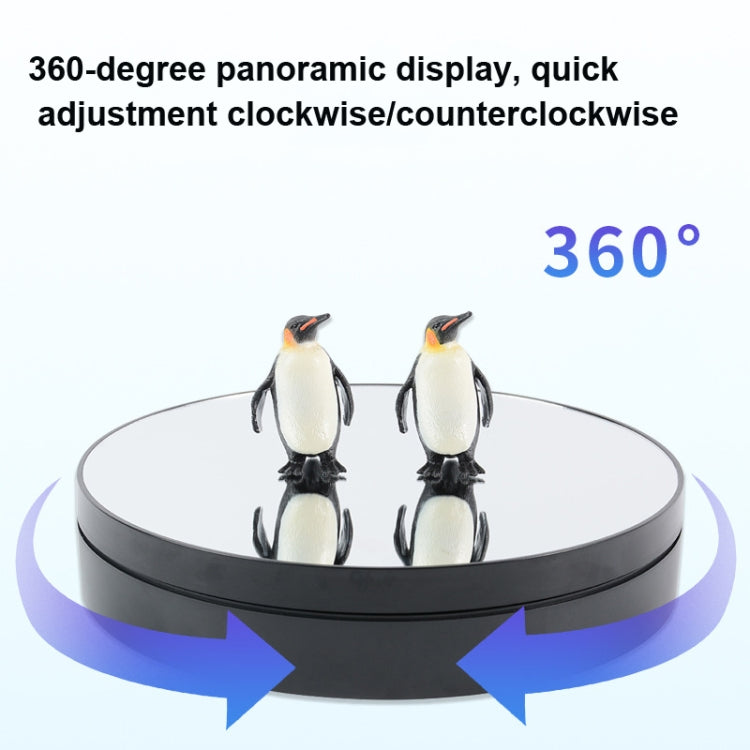 25cm Adjustable Speed Electric Rotating Display Stand Video Shooting Props Turntable, Black Mirror, White Mirror, Golden Mirror, Silver Mirror