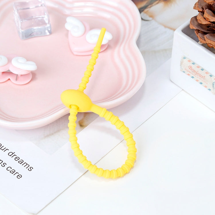 20 PCS Silicone Data Cable Storage Strap Cable Organizer, 21cm Green, 21cm Blue, 21cm Orange, 21cm Pink, 21cm Brown, 21cm Grey, 21cm Yellow, 21cm Red