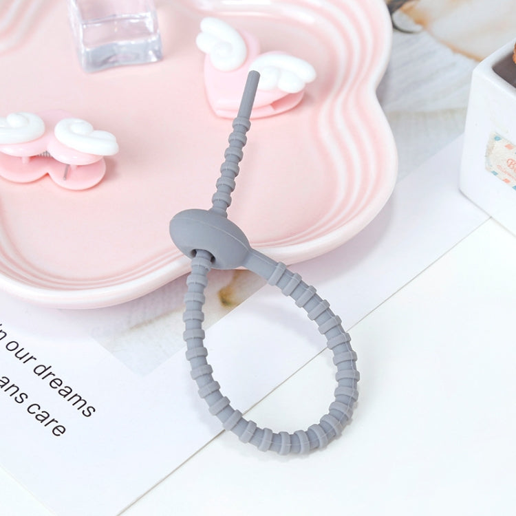 20 PCS Silicone Data Cable Storage Strap Cable Organizer, 21cm Green, 21cm Blue, 21cm Orange, 21cm Pink, 21cm Brown, 21cm Grey, 21cm Yellow, 21cm Red