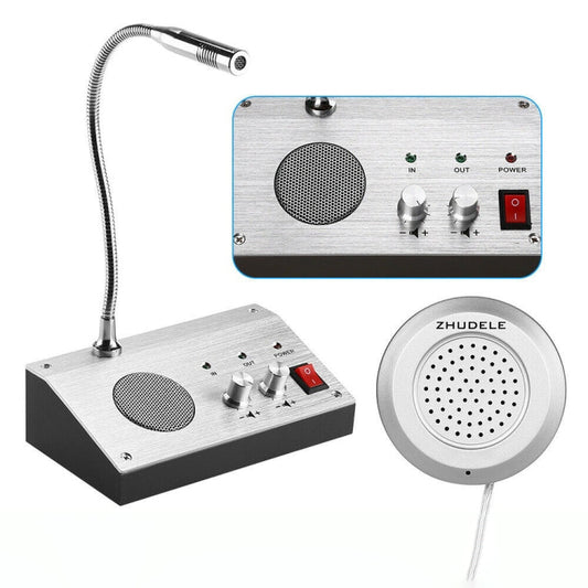 ZHUDELE ZDL-9908 Window Two-way Walkie-talkie Bank/Hospital/Station/Counter Microphone Amplifier,EU Plug, EU Plug, UK Plug, US Plug