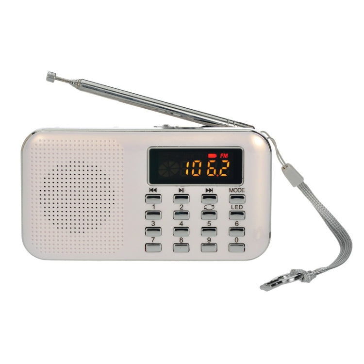 L-218AM  MP3 Radio Speaker Player Support TF Card USB with LED Flashlight Function, Gold, Black, Blue, White, Red