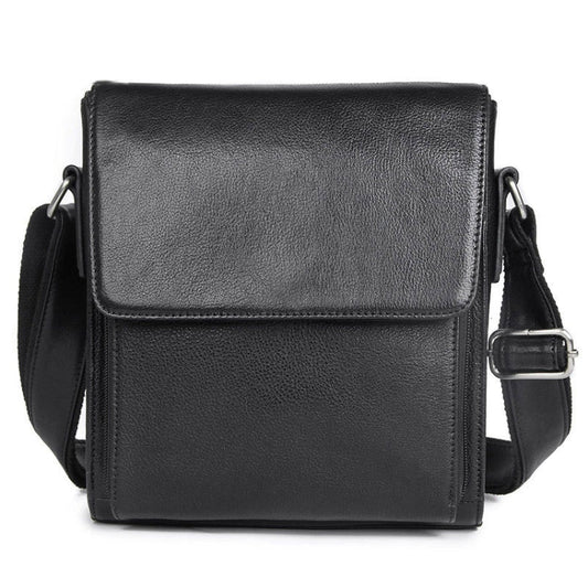 Vintage Crazy Horse Leather Men Shoulder Bag Messenger Bag, Black, Brown, Dark Brown
