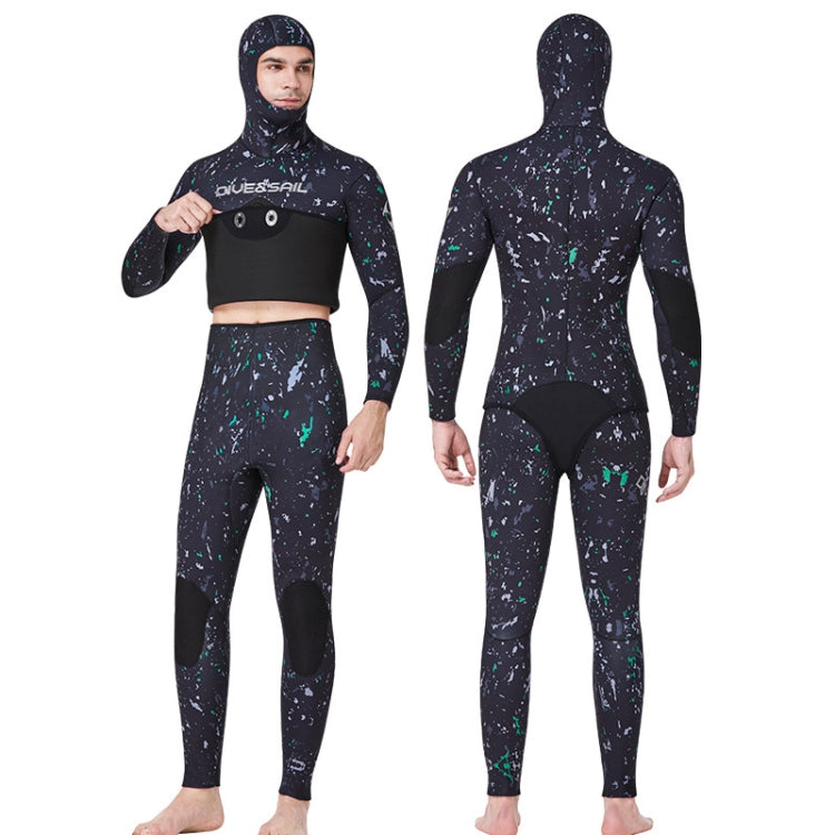 DIVE&SAIL 5mm Split Thick And Keep Warm Long Sleeves Hooded Diving Suit, 5mm M Green, 5mm XXXL Orange, 5mm M Black, 5mm M Orange, 5mm L Green, 5mm L Black, 5mm L Orange, 5mm XL Green, 5mm XL Black, 5mm XXL Green, 5mm XL Orange, 5mm XXL Black           ...