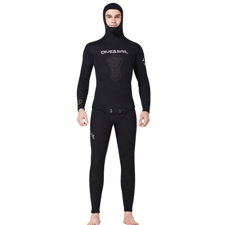 DIVE&SAIL 5mm Split Thick And Keep Warm Long Sleeves Hooded Diving Suit, 5mm M Green, 5mm XXXL Orange, 5mm M Black, 5mm M Orange, 5mm L Green, 5mm L Black, 5mm L Orange, 5mm XL Green, 5mm XL Black, 5mm XXL Green, 5mm XL Orange, 5mm XXL Black           ...