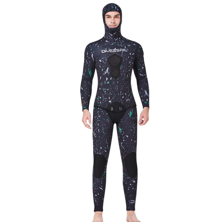 DIVE&SAIL 5mm Split Thick And Keep Warm Long Sleeves Hooded Diving Suit, 5mm M Green, 5mm XXXL Orange, 5mm M Black, 5mm M Orange, 5mm L Green, 5mm L Black, 5mm L Orange, 5mm XL Green, 5mm XL Black, 5mm XXL Green, 5mm XL Orange, 5mm XXL Black           ...