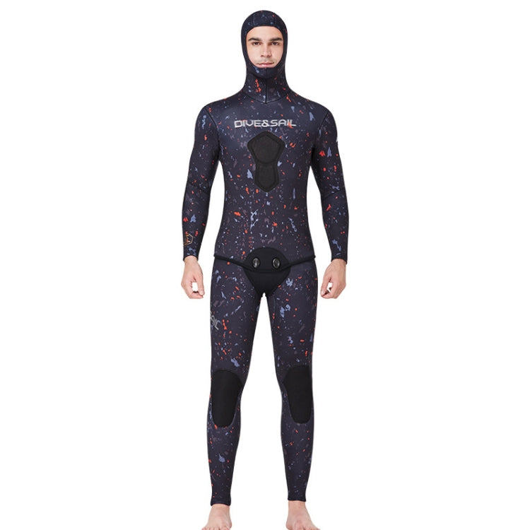 DIVE&SAIL 5mm Split Thick And Keep Warm Long Sleeves Hooded Diving Suit, 5mm M Green, 5mm XXXL Orange, 5mm M Black, 5mm M Orange, 5mm L Green, 5mm L Black, 5mm L Orange, 5mm XL Green, 5mm XL Black, 5mm XXL Green, 5mm XL Orange, 5mm XXL Black           ...
