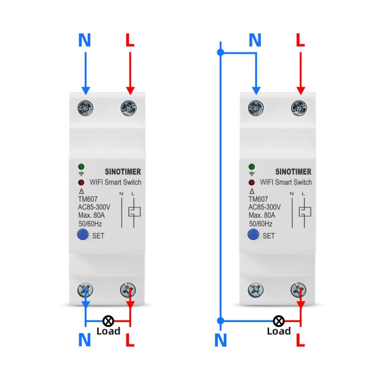 SINOTIMER TM607 Intelligent Wifi Timer Mobile App Home Rail Remote Control Time Switch 80A 85-300V, TM607
