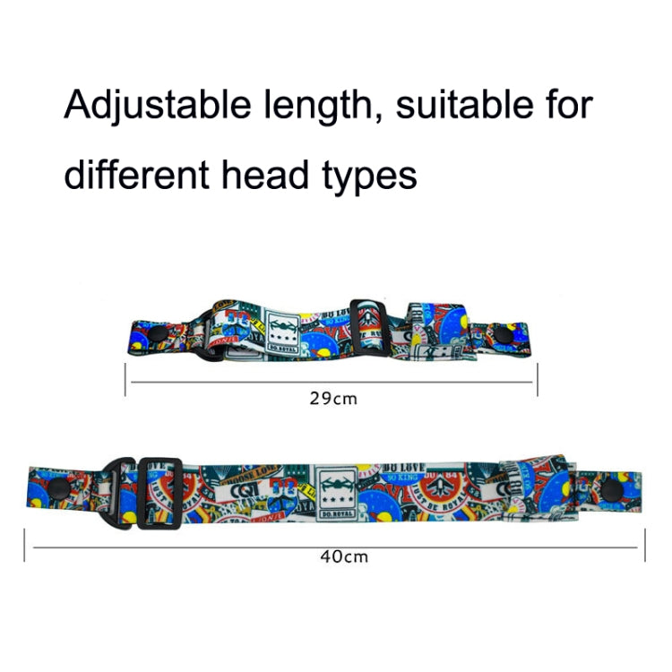 Flight Video Glasses Graffiti Color Headband Fixed Strap For DJI FPV Goggles V2 Strap + Power Line + Pad