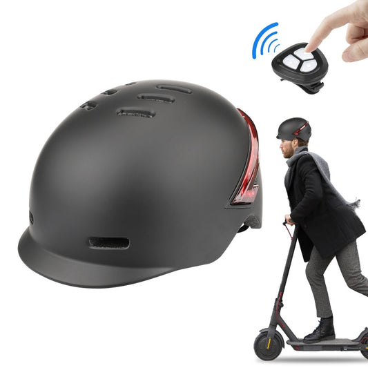 Cycling Helmet Ultralight Bicycle Helmet with Warning Light Remote Control, Cycling Helmet (Black), Cycling Helmet (White)