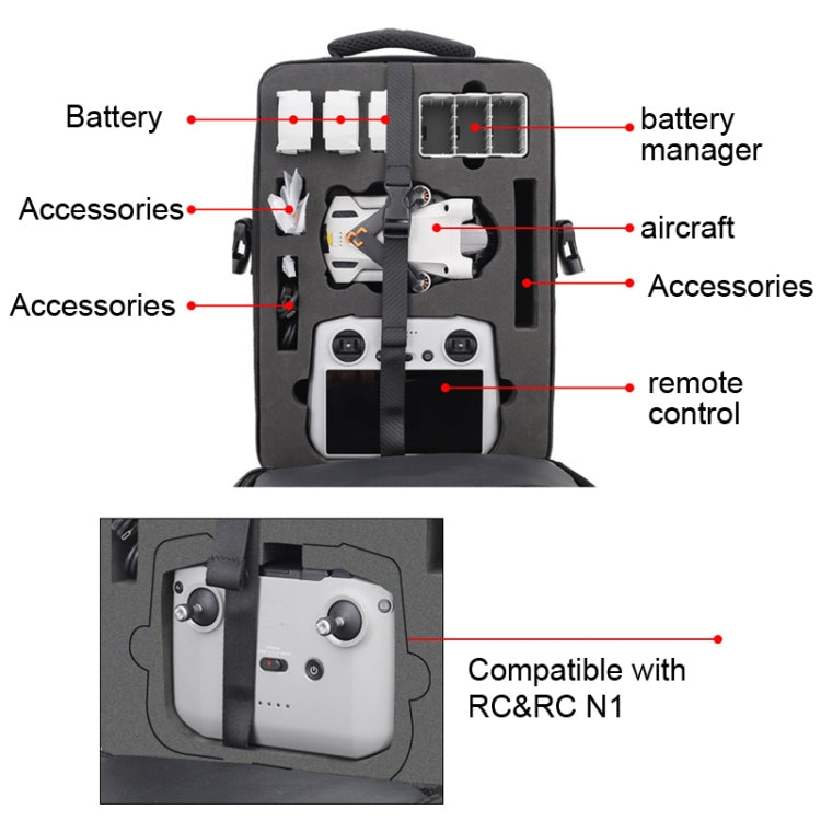 Waterproof Crossbody Bag Handbag Shoulder Bag for DJI Mini 3 Pro, For DJI Mini 3 Pro