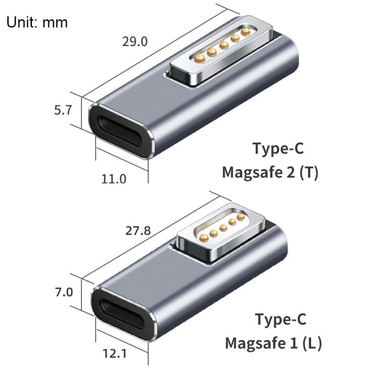 Type-C/USB-C to Magsafe1/2 Charging Adapter Supports PD Charging(Type-C to Magsafe 1 L)