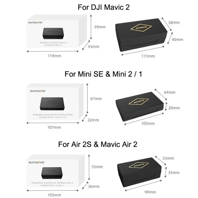 Sunnylife M2-SN9355 Blade Propeller Portable Storage Box, For DJI Air 3 / Mavic 2, For DJI Mini SE / 2 / 2 SE / 1, For DJI Air 2S / Mavic Air 2