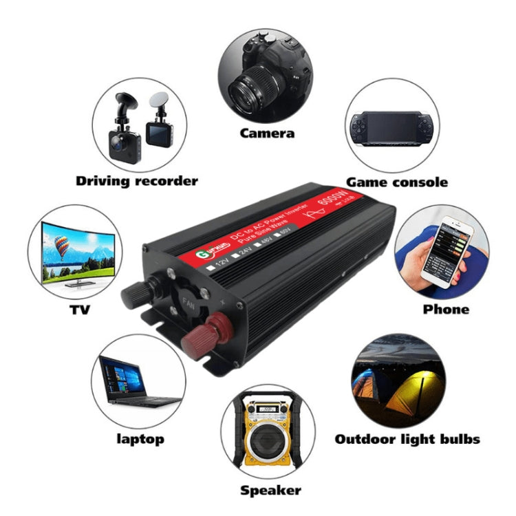 Gurxun 6000W High Power Sine Wave Inverter With Single Digital Display, 6000W 48V-220V, 6000W 60V-220V, 6000W 12V-220V, 6000W 24V-220V