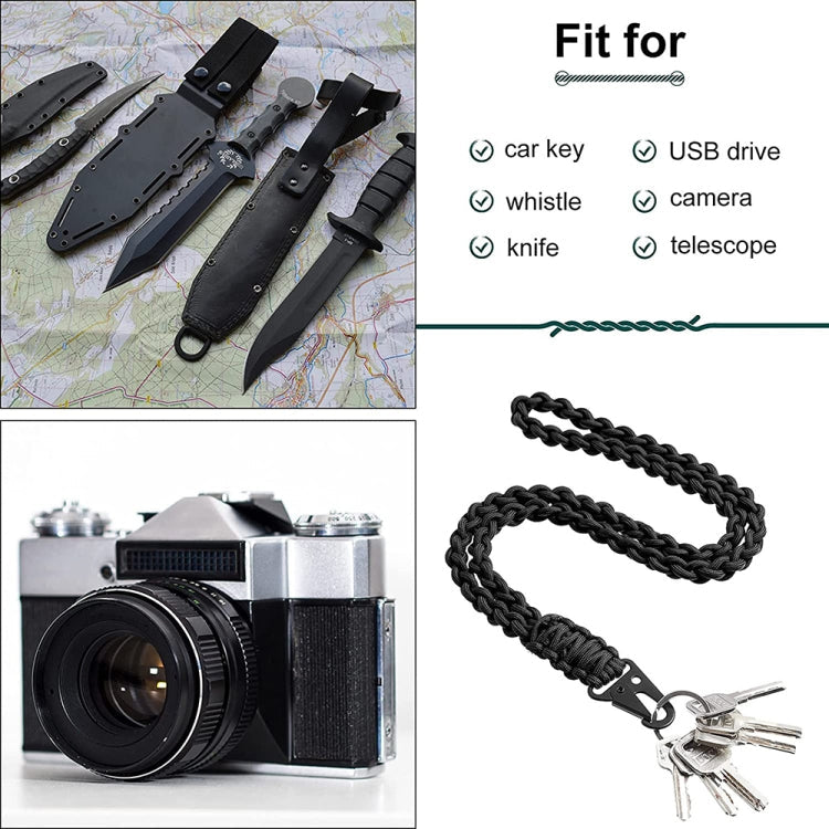 QD-258 Outdoor Multifunctional Hand-woven Metal Buckle Paratroopers Ropes Lanyard, QD-258 Paratroopers Ropes(Red), QD-258 Paratroopers Ropes(Black), QD-258 Paratroopers Ropes(Dark Blue)