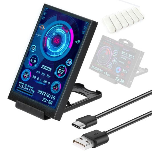 3.5 InchIPS View All Computer Monitor USB Chassis Vice Screen, Set 1 (Black), Set 1 (White), Set 2 (Black)
