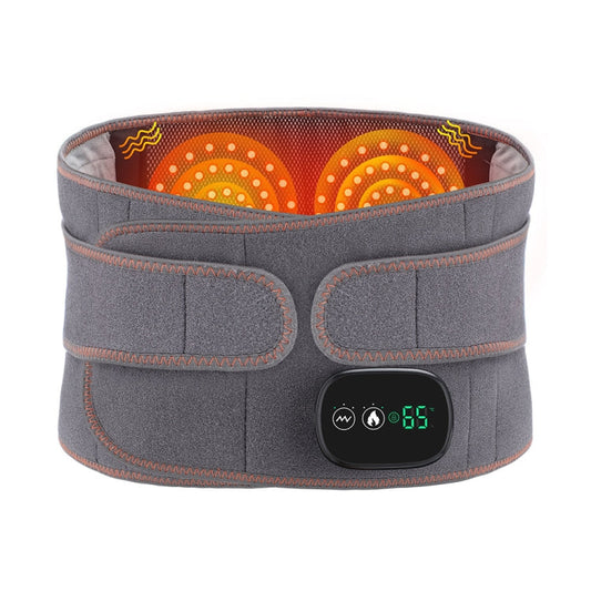 USB Charging Red Light Heating Massage Lumbar Belt Warming Waist Belt(Gray)