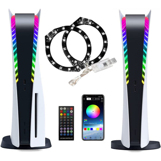 For PS5 RGB Lights Strips 8 Colors Multiple Decoration Led Lights with Remote Controller, Lights Strips