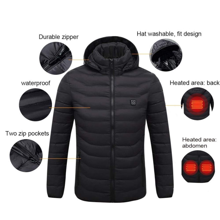 USB Winter Electric Heated Jacket Warm Thermal Jacket, 4 Zone Blue S, 4 Zone Blue M, 4 Zone Blue L, 4 Zone Blue XL, 4 Zone Blue XXL, 4 Zone Blue 3XL, 4 Zone Blue 4XL, 4 Zone Black  S, 4 Zone Black  M, 4 Zone Black  L, 4 Zone Black  XL, 4 Zone Black  XX...