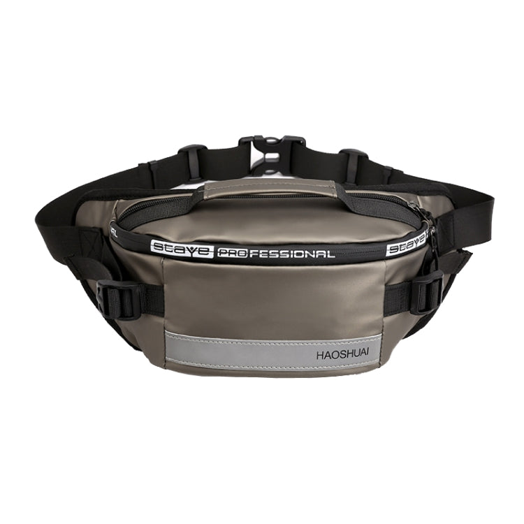 HAOSHUAI Outdoor Running Waist Bag With Reflecting Strip Chest Bag, 1100-6 Khaki, 1100-6 Dark Blue, 1100-6 Black)