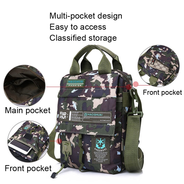 HAOSHUAI 206-1 Men Handheld Crossbody Bag Outdoor Waterproof Cloth Bag, 206-1 Light Blue, 206-1 Dark Blue, 206-1 Black, 206-1 Army Green, 206-1 Grey, 206-1 Brick Red