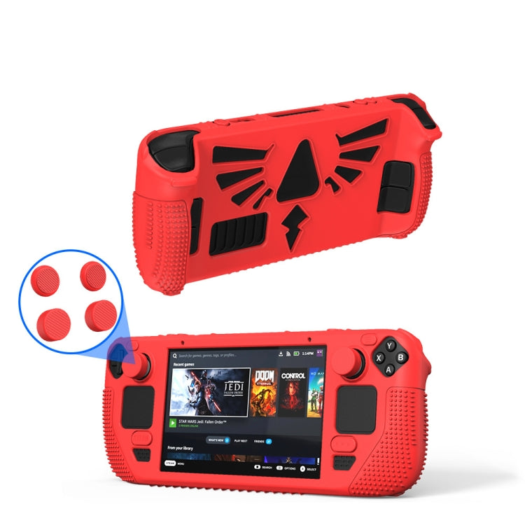 For Steam Deck V V4-1 Silicone Non-slip Protective Case for Pocket Consoles with Holder Function, V4-1(Blue), V4-1Black), V4-1(Red), V4-1(Green)
