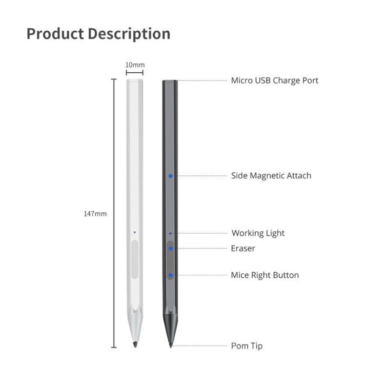 For Lenovo Tab P11 Pro Rechargeable 11.5 Inch TB-J706F Pressure Touch Pen(Black)