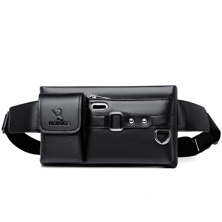 WEIXIER 8117 Men Sports Waist Bag Multi-Function Outdoor PU Bag, 8117 Brown, 8117 Black