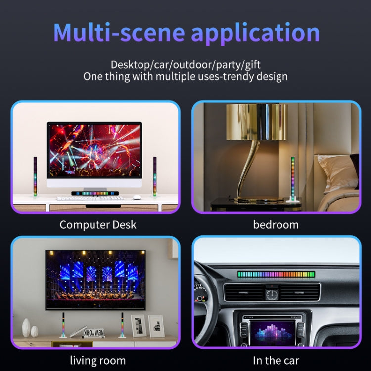 RGB Sound-controlled Rhythmic Response Lights Music Ambient LED Pick-up Lights, Charging, Plug-in