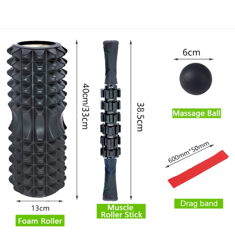 Crescent Hollow Foam Roller Yoga Column Set Fitness Muscle Relaxation Massager Set, 3pcs/set, 4pcs/set
