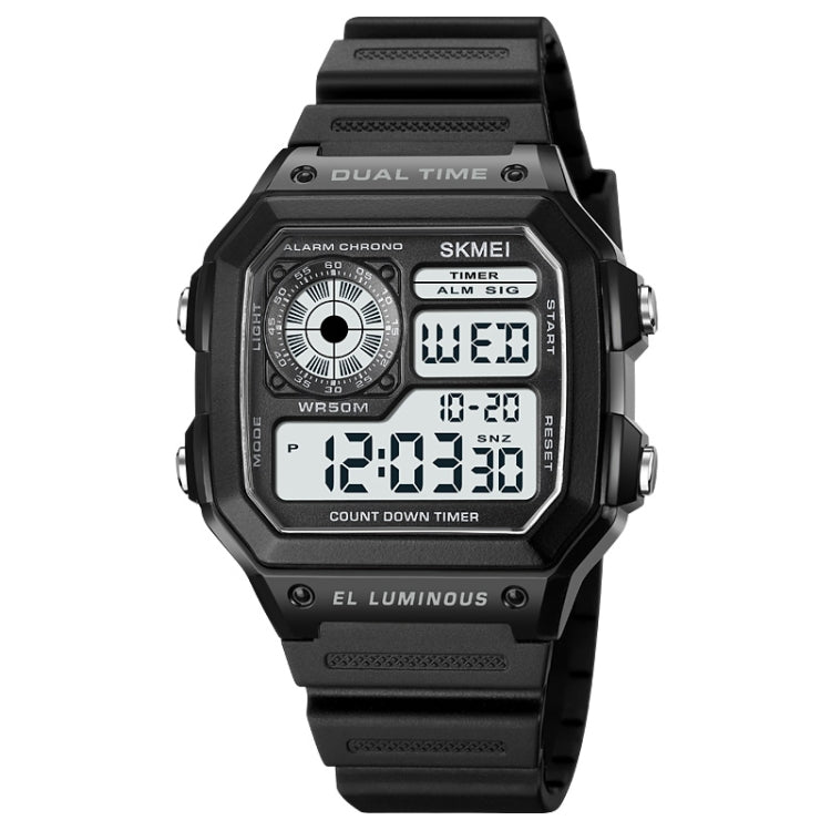 SKMEI 1998 Transparent Shell Ice Sensor Outdoor Sports Waterproof Multi-function Watch, 1998 Black, 1998 White