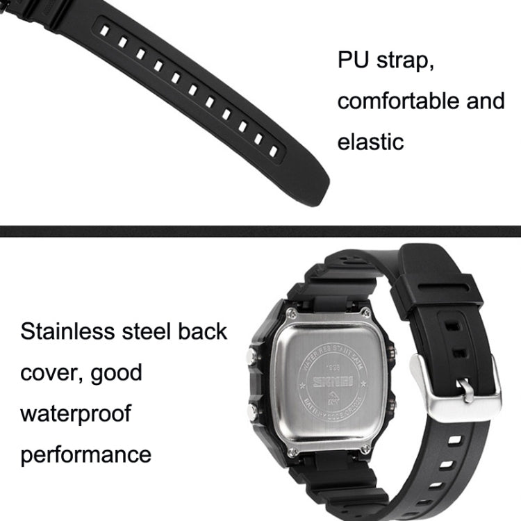 SKMEI 1998 Transparent Shell Ice Sensor Outdoor Sports Waterproof Multi-function Watch, 1998 Black, 1998 White