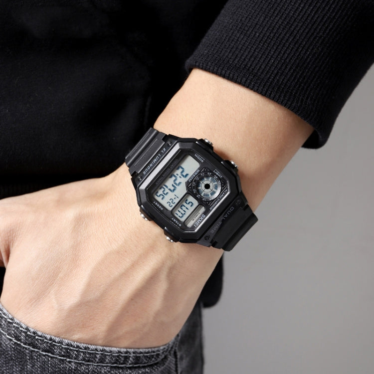 SKMEI 1998 Transparent Shell Ice Sensor Outdoor Sports Waterproof Multi-function Watch, 1998 Black, 1998 White