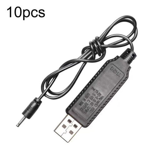 10pcs 3.7V IC Circuit Protection Lithium Battery USB Straight Head Charging Cable, 2.0mm, 3.5mm, 5.5mm