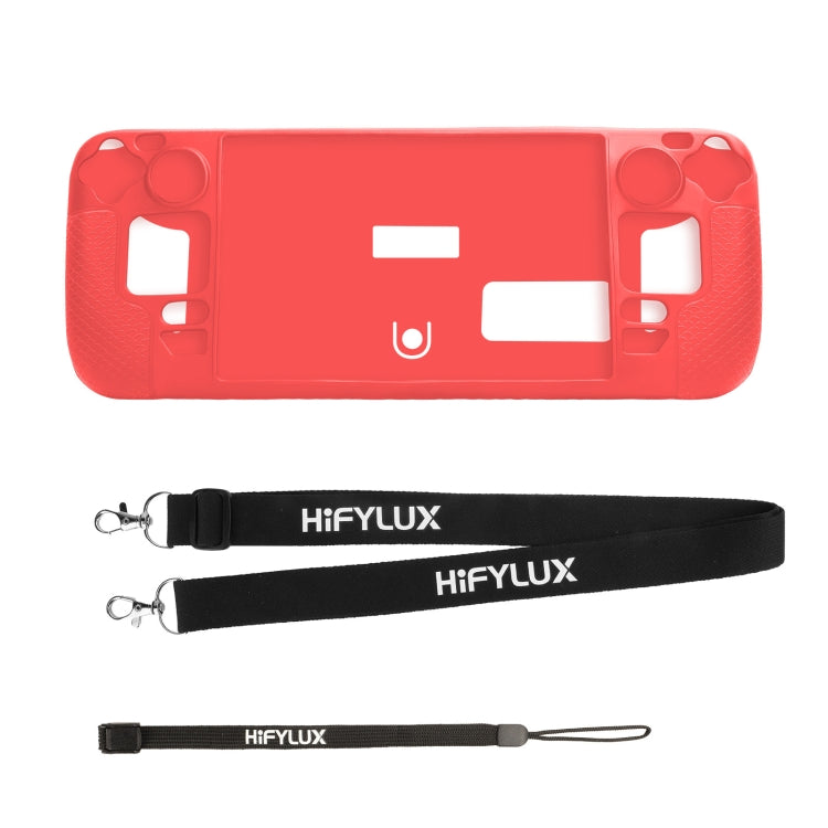 For Steam Deck Hifylux ST-PF14 Game Console Silicone Case Anti-scratch Non-slip Handheld Case Lanyard, Silicone Case Black, Silicone Case Blue, Silicone Case Red, Silicone Case Orange