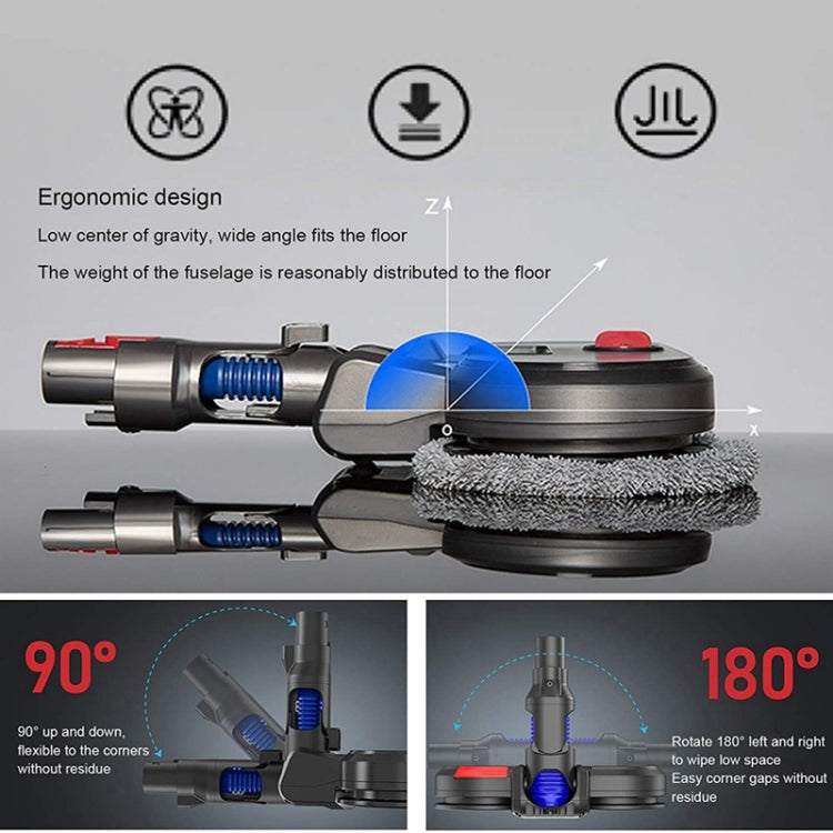 Vacuum Cleaner Electric Mopping Head Integrated Water Tank With 6pcs Rag, For Dyson V7 V8 V10 V11, For Dyson V15