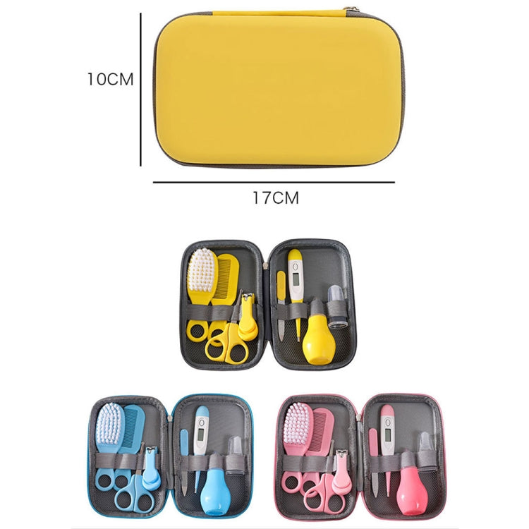 JR-6006 8 in 1 EVA Bag Baby Cleaning Care Set Baby Daily Cleaning Kit, Blue, Pink, Yellow