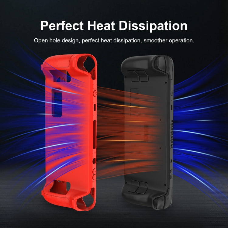 For Steam Deck Game Controller Soft Silicone Protective Cover Case With 4pcs Key Cap, SD001 (Black), SD001 (Red), SD001 (Luminous Blue), SD001 (Luminous Green)