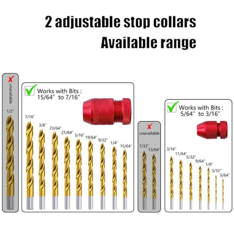 Adjustable Bit Stop Locator Drilling Aid Tool, Type  2-5, Type 6-11