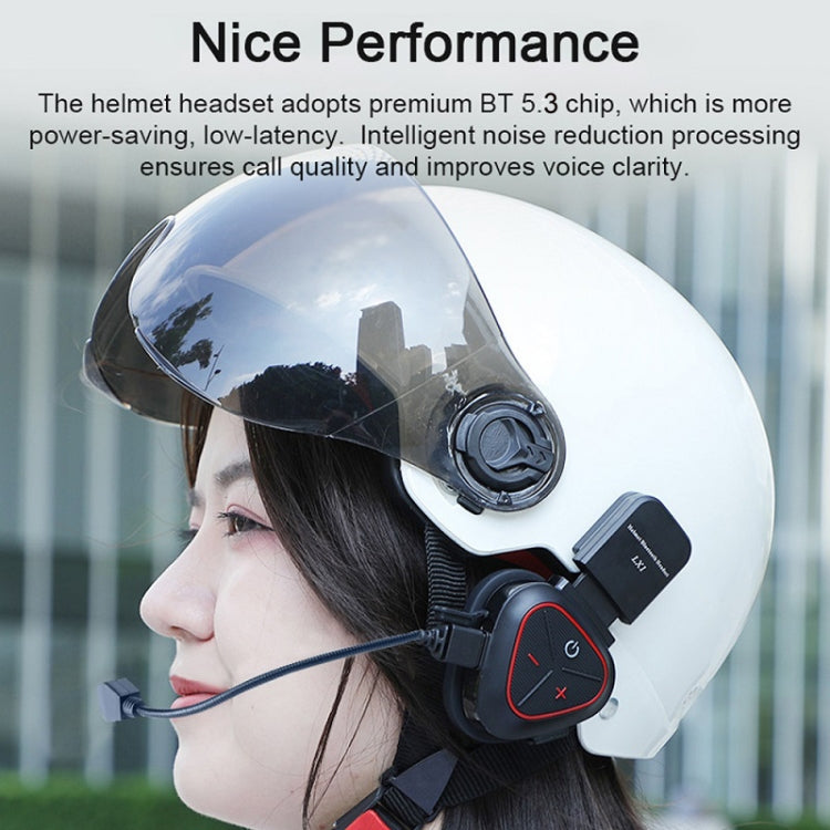 LX1 Motorcycle Half Helmet Waterproof Wireless 5.3 Bluetooth Headset, English