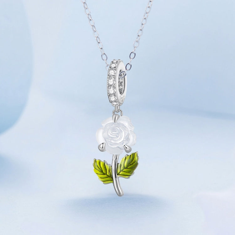 Sterling Silver Zircon Rose UV Color Changing Bead Accessory
