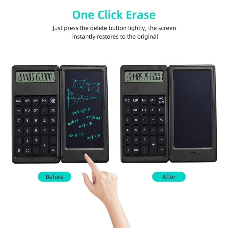 Function Model 6 inch Learning Business Office Portable Foldable LCD Writing Board Calculator