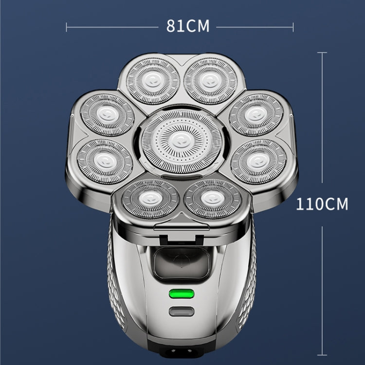 9 Knife Head Multifunctional USB Shaver Full Body Water Washing Shaver Men Hair Bald, 6 In 1