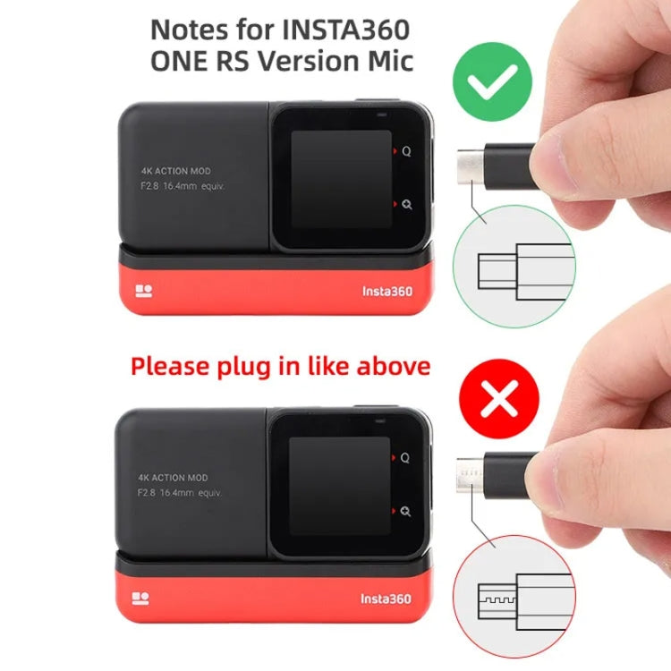 For Insta360 ONE RS Sunnylife MC490 Collar Microphone Motion Camera Recording Wheat