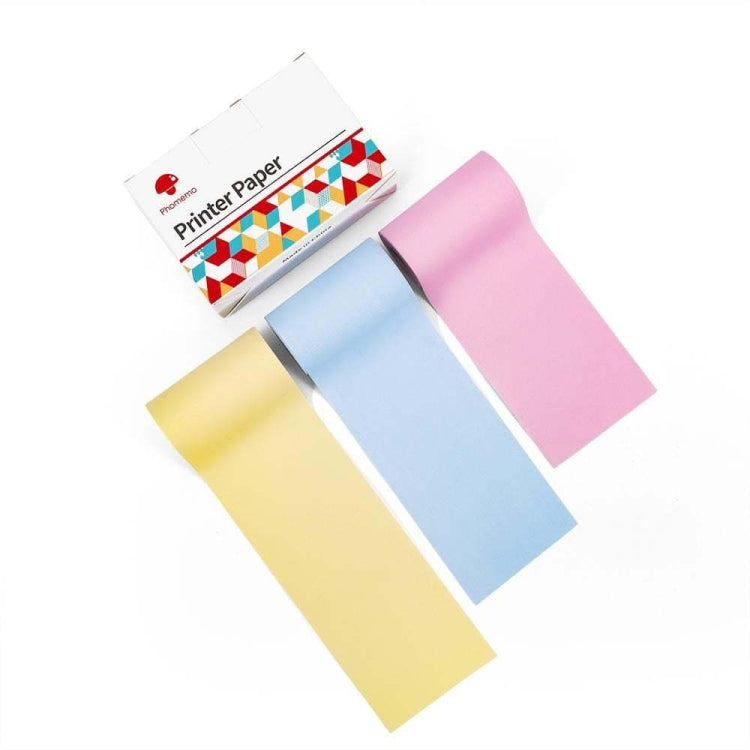 For Phomemo T02 3rolls Bluetooth Printer Thermal Paper Label Paper, 53mmx6.5m 10 Years Black on White No Adhesive, 50mmx3.5m 2 Years Black on White Sticker, 50mmx3.5m 10 Years Black on White Sticker, 50mmx3m 5 Years Blue on White Sticker               ...