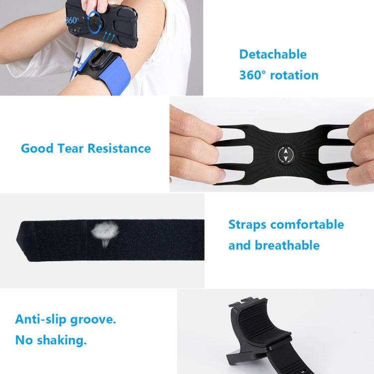 3 In 1 Four Jaws Detachable Swivel Arm Wrist Strap Bicycle Holder For 4.5-6.5 inch Phones, 3 In 1 (Blue)