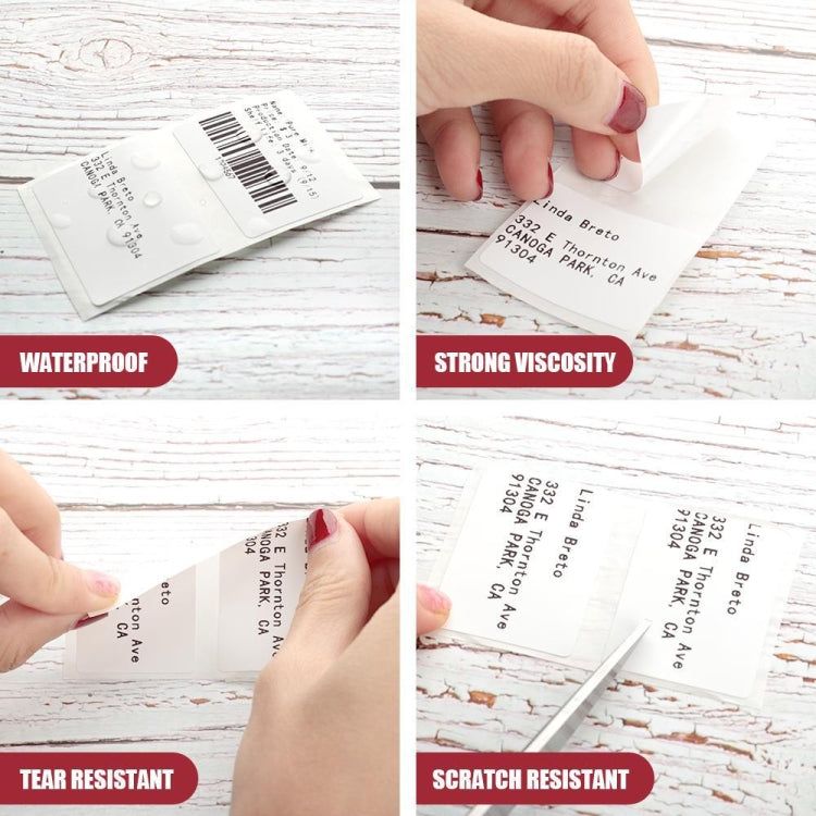 For Phomemo M110 / M200 120 PCS/Roll 40x60mm Square Self-Adhesive Thermal Labels On White Background, 120 PCS/Roll 40x60mm