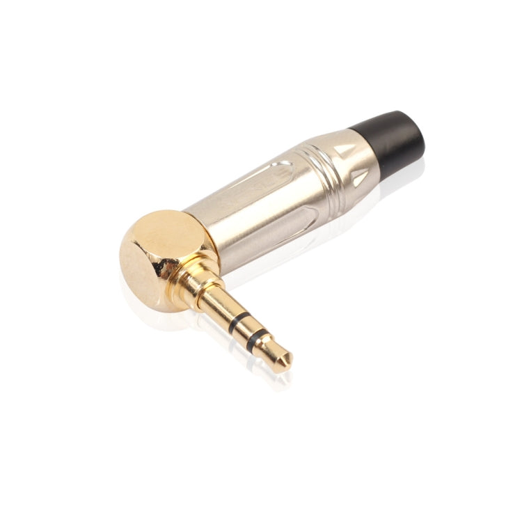 Zinc Alloy L-Shaped 90 Degree 3.5mm Stereo Headset Wire Welding Plug, Zinc Alloy