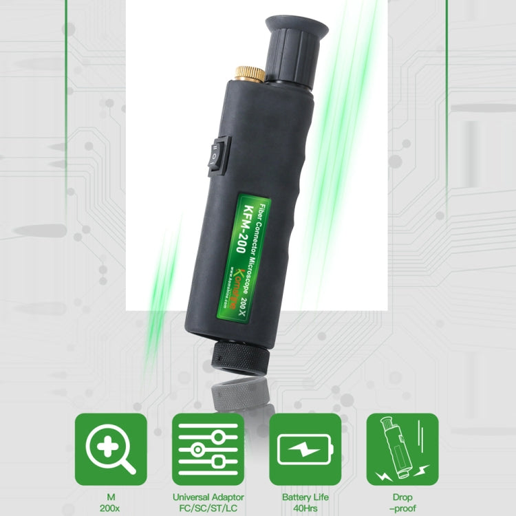 KomShine 200x Handheld Fiber Optic Magnifier Detector
