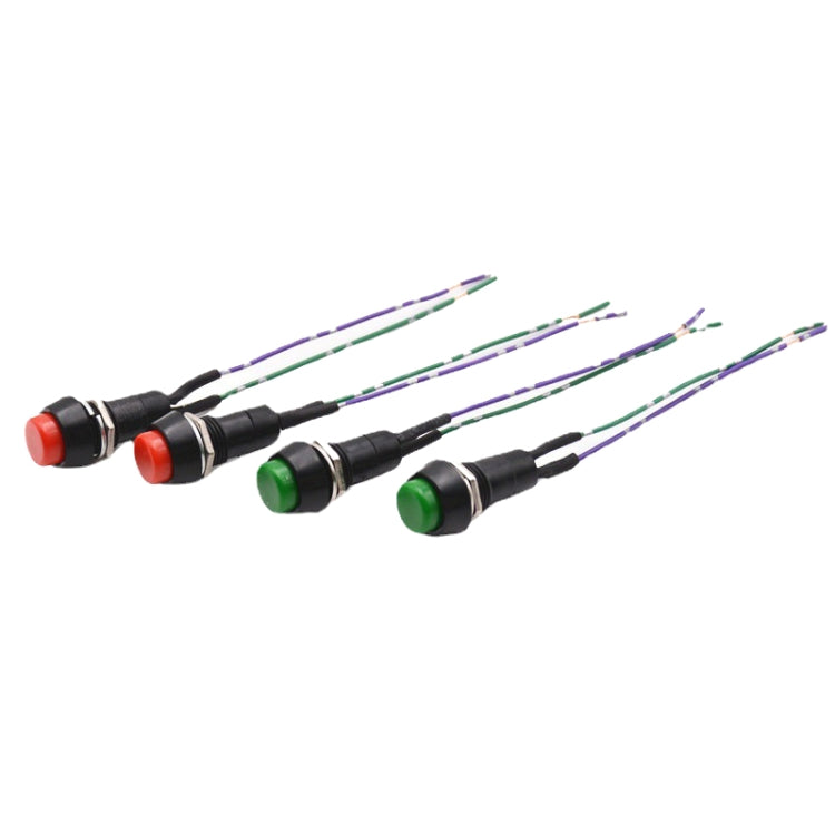 2pcs Car Modification Horn Switch Universal Button Modification Small Switch, Red Button, Green Button