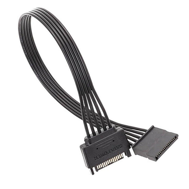 Power Supply SATA 15Pin Male And Female Extension Cable Durable Hard Disk Drive Power Connection Cables, 60cm 15Pin